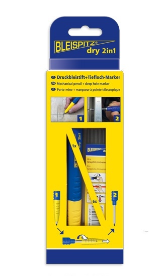 DRY 2in1 Tieflochmarker, inkl. 6x Graphit
Universalmine & Spitzer