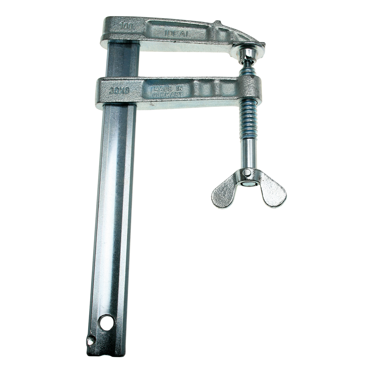 Pol-Zwinge mit Flügelschraube, 600 A, 100 x 200 mm, Ø 10,5 mm, Made in Germany