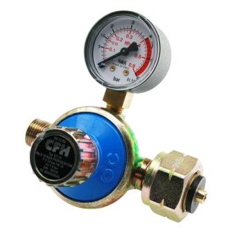 Propandruckregler mit Manometer für 5/11/33kg Flaschen, 3/8" LH