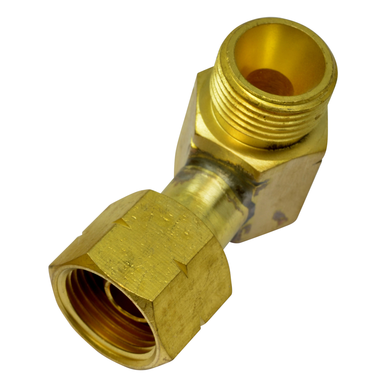 Winkelstück 90°, G3/8" LH Überwurfmutter x G3/8" LH Außengewinde