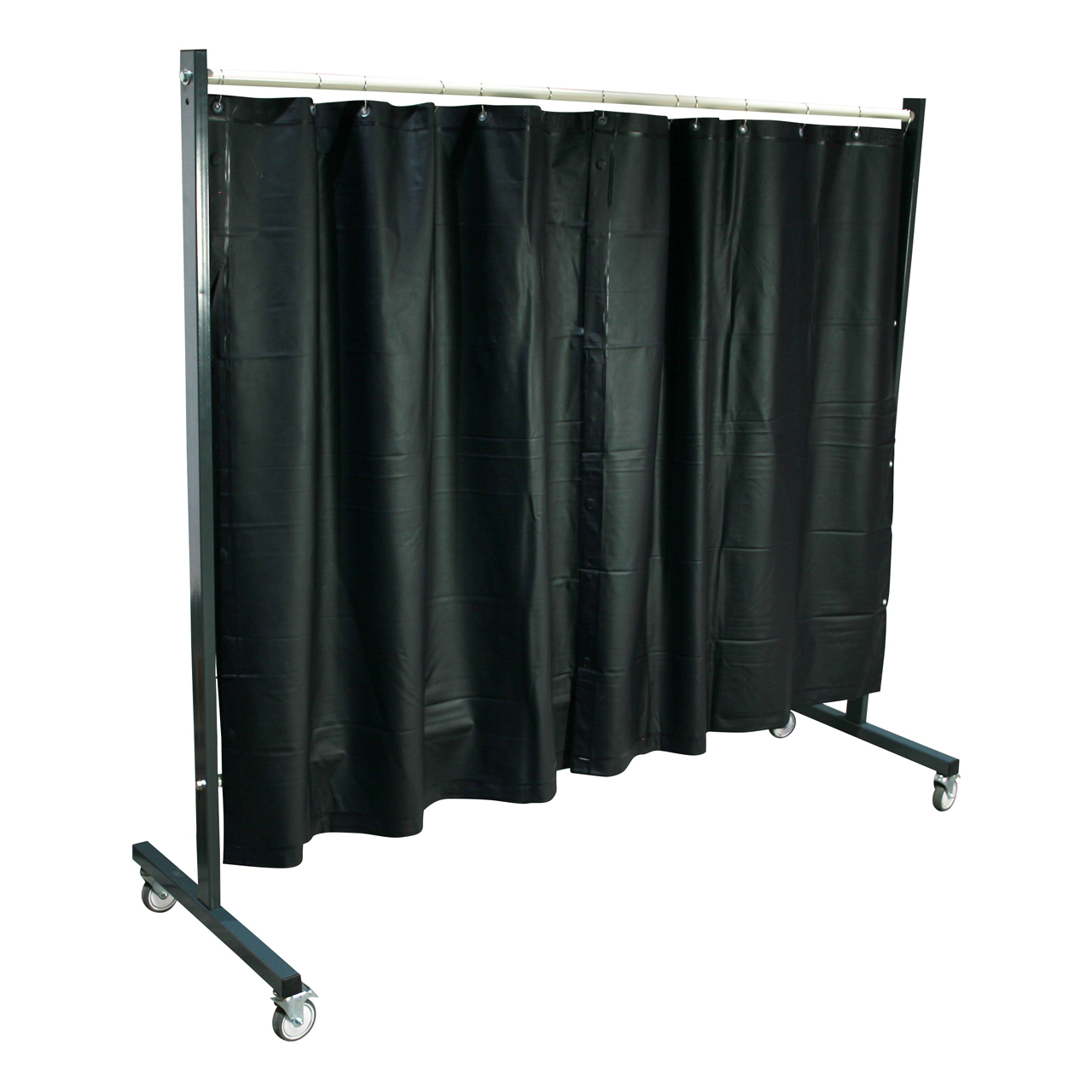 SST3 Schutzwand, 2 x 2,15 m, fahrbar, mit PVC Vorhang, 1,60 m lang, grün R9