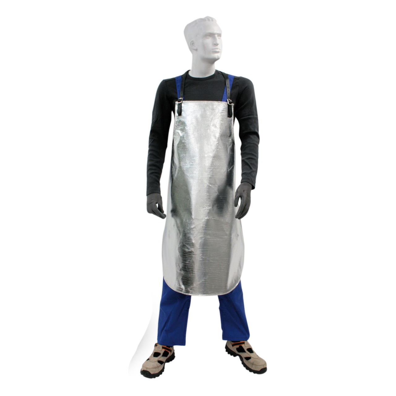 Hitzeschutzschürze aus Glasfaser mit Alu-Beschichtung, Größe 80 x 100 cm