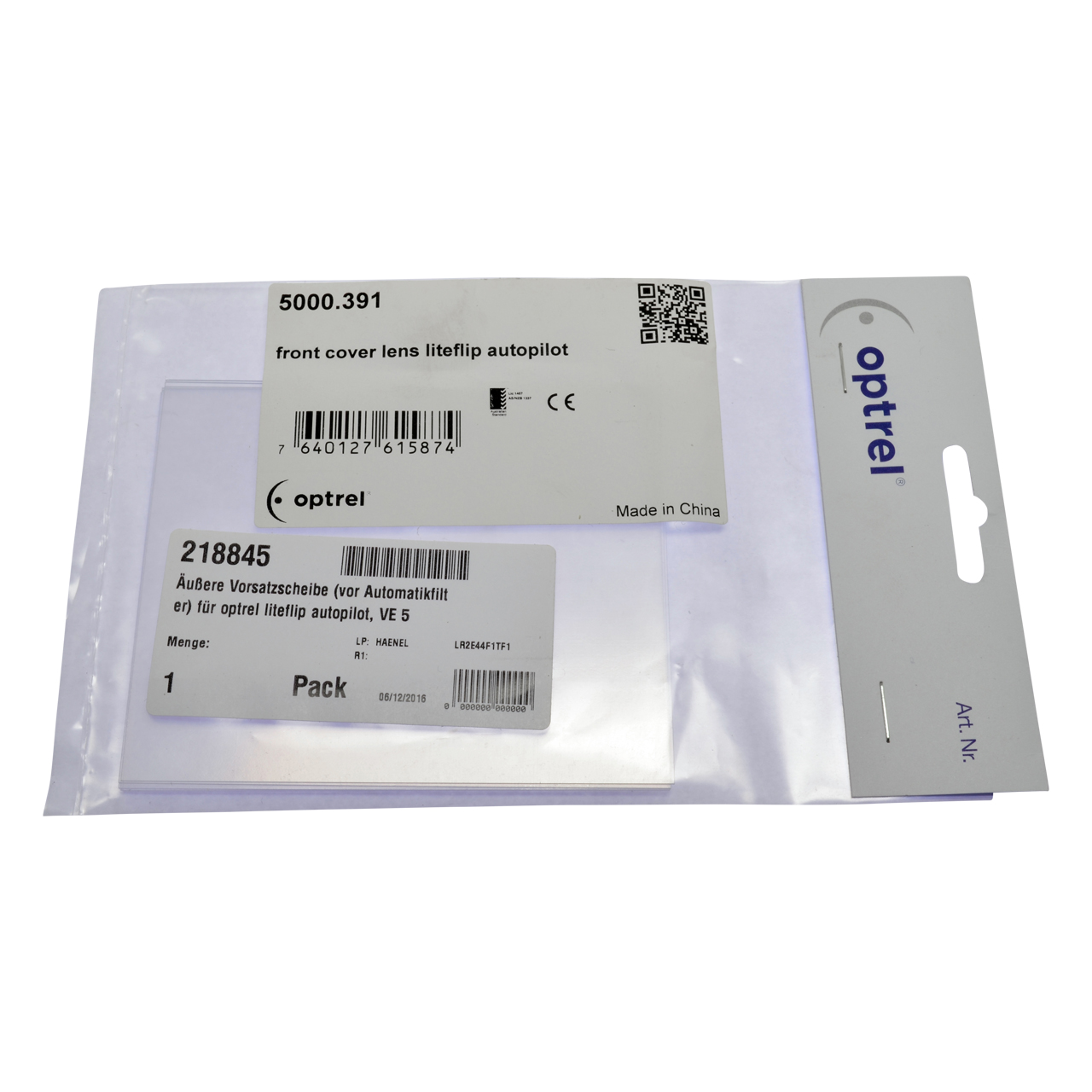 Äußere Vorsatzscheibe für optrel®, 88 x 108 mm, 5 Stück