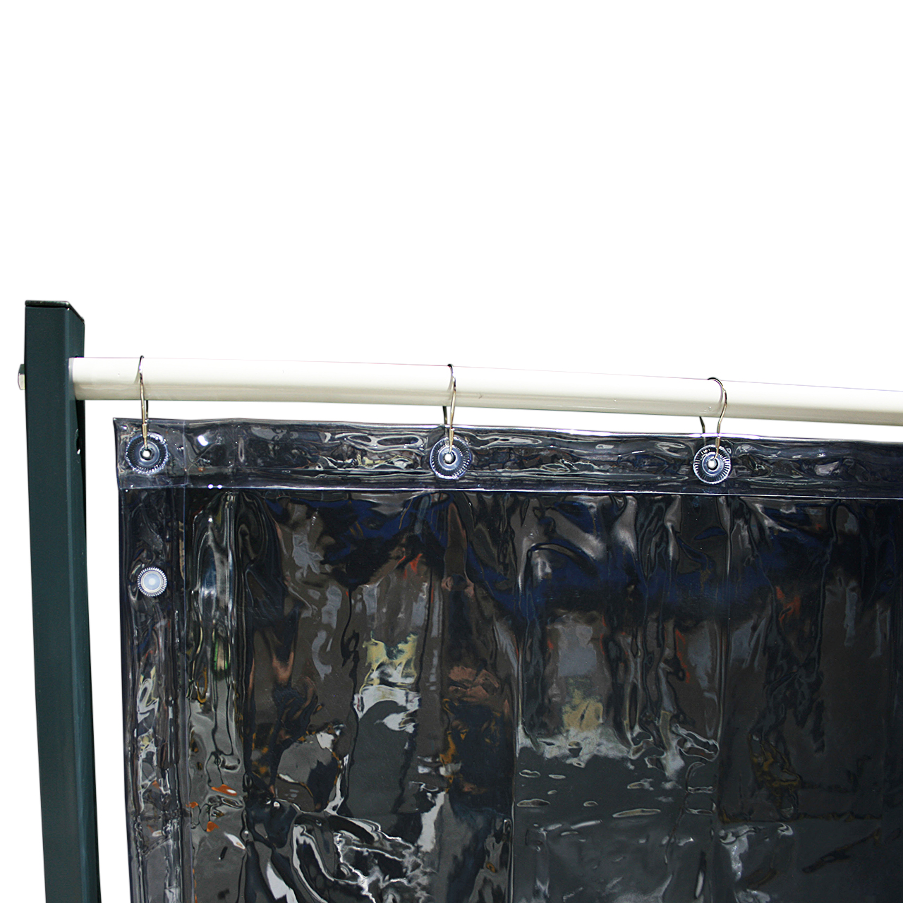 PVC-Vorhang klar, UV stablil, 1,40 m breit, mit 7 Aufhängeösen