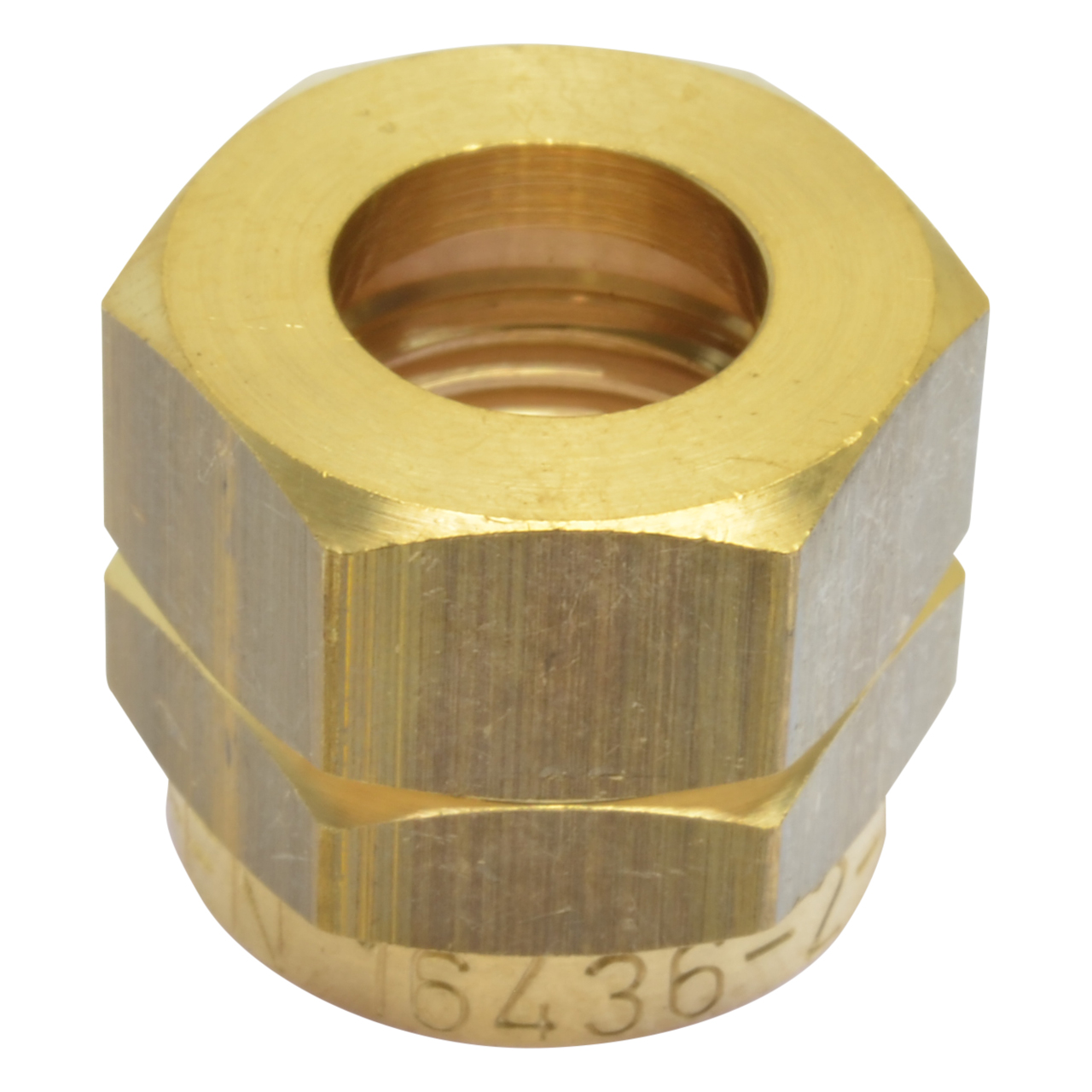 Überwurfmutter G1/4'' LH, Bohrung 9,5 mm, mit Gravur EN 16436-2