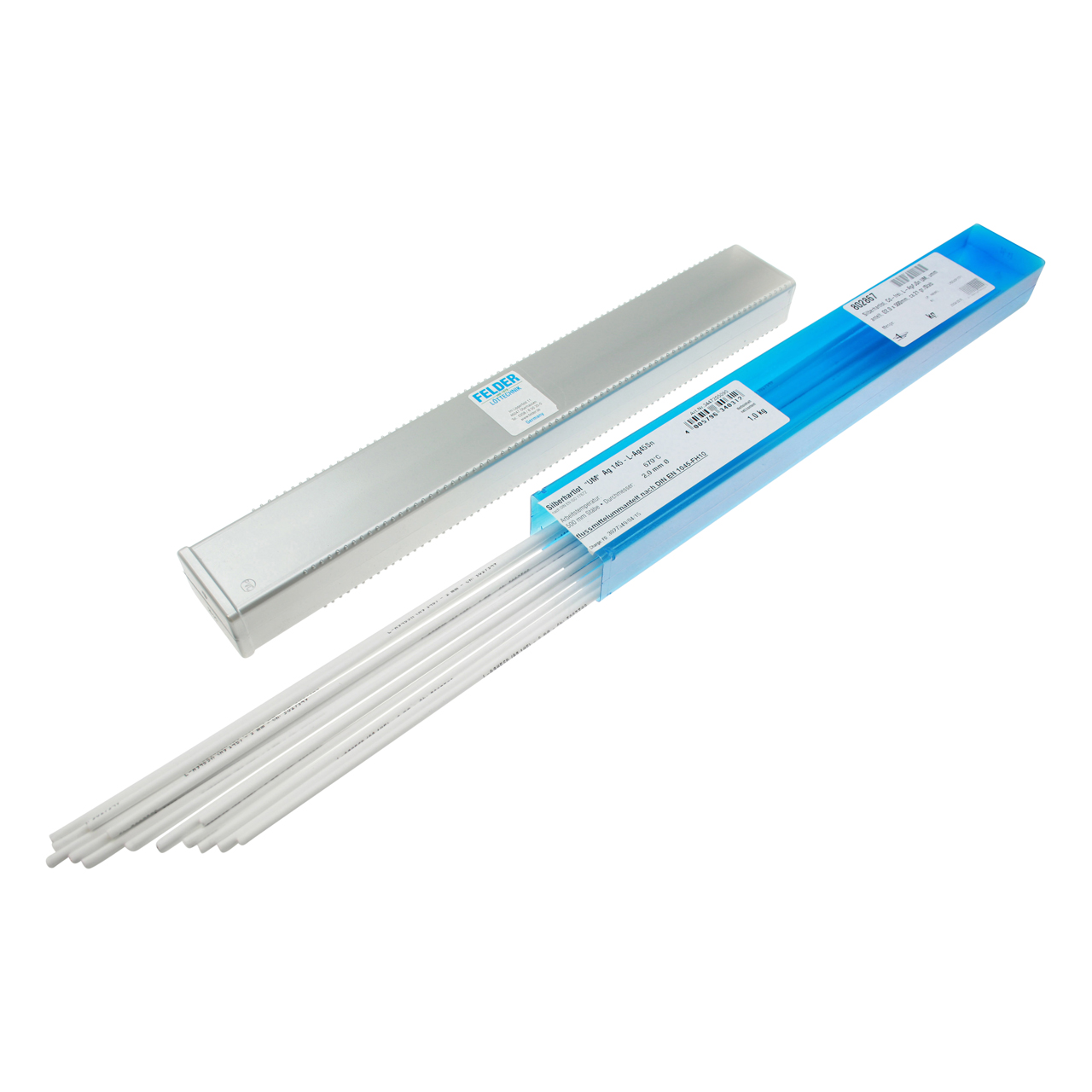 Silberhartlot, Cd-frei, L-Ag34Sn UM, ummantelt, Länge 500 mm, 1 Stab = 13 gr.