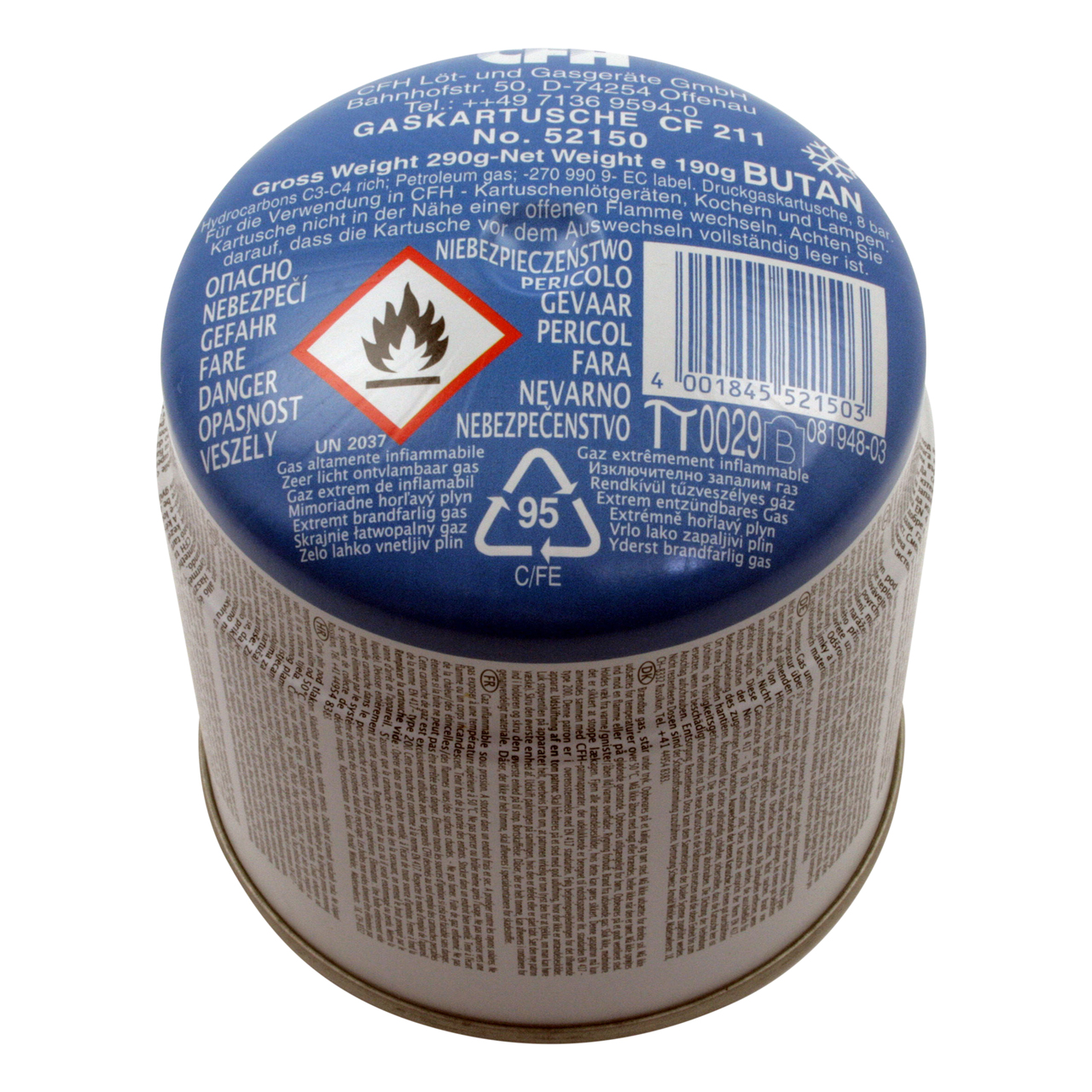 Ersatzkartusche Butangas für LM1000 & PZO7000, 419 ml/190 g