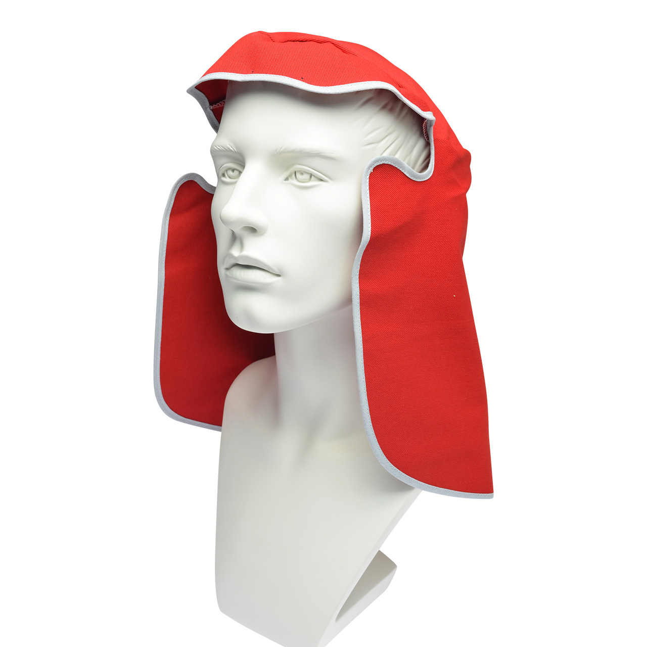 Kopfschutz für Kopfbandmontage mit Nackenschutz, Baumwollgewebe rot 