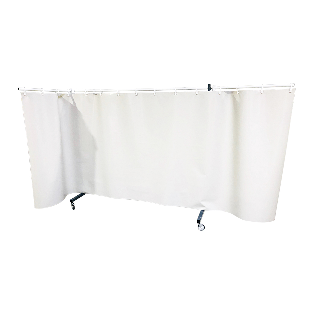 SST4 Schutzwand mit Schwenkarm, 2 x 3,9 m, mit PVC Vorhang, 1,60 m lang, grau, einteilig