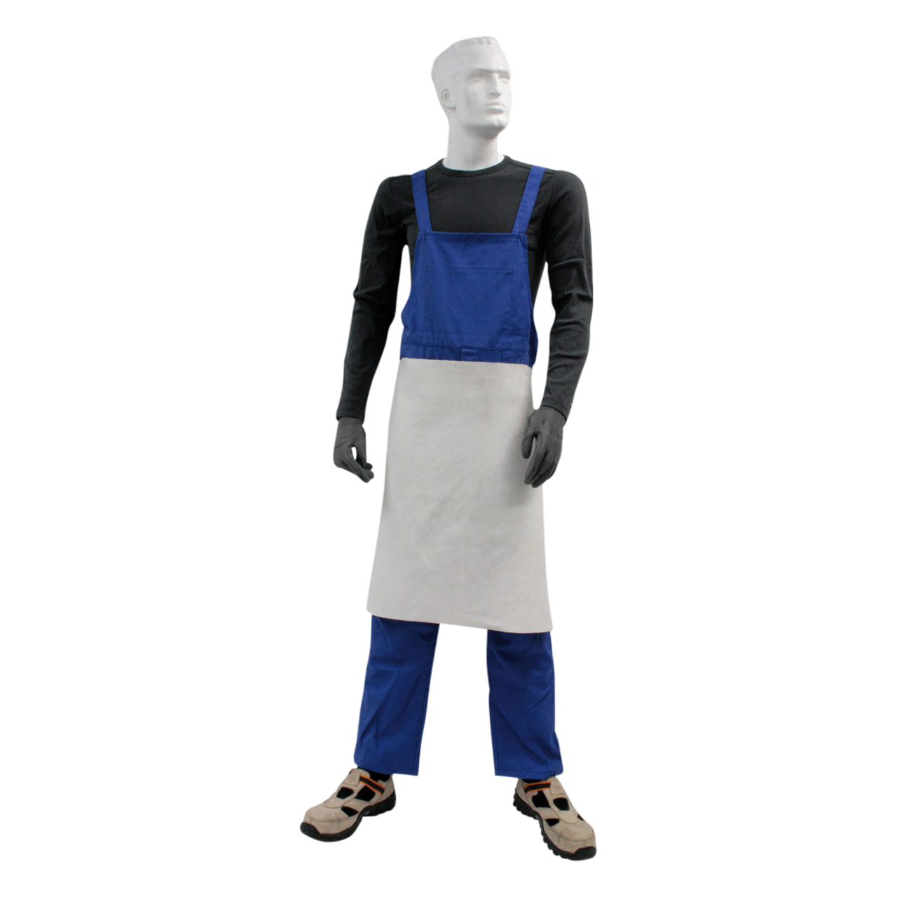 Halbschürze, Vollleder, grau, Größe 60 x 70 cm