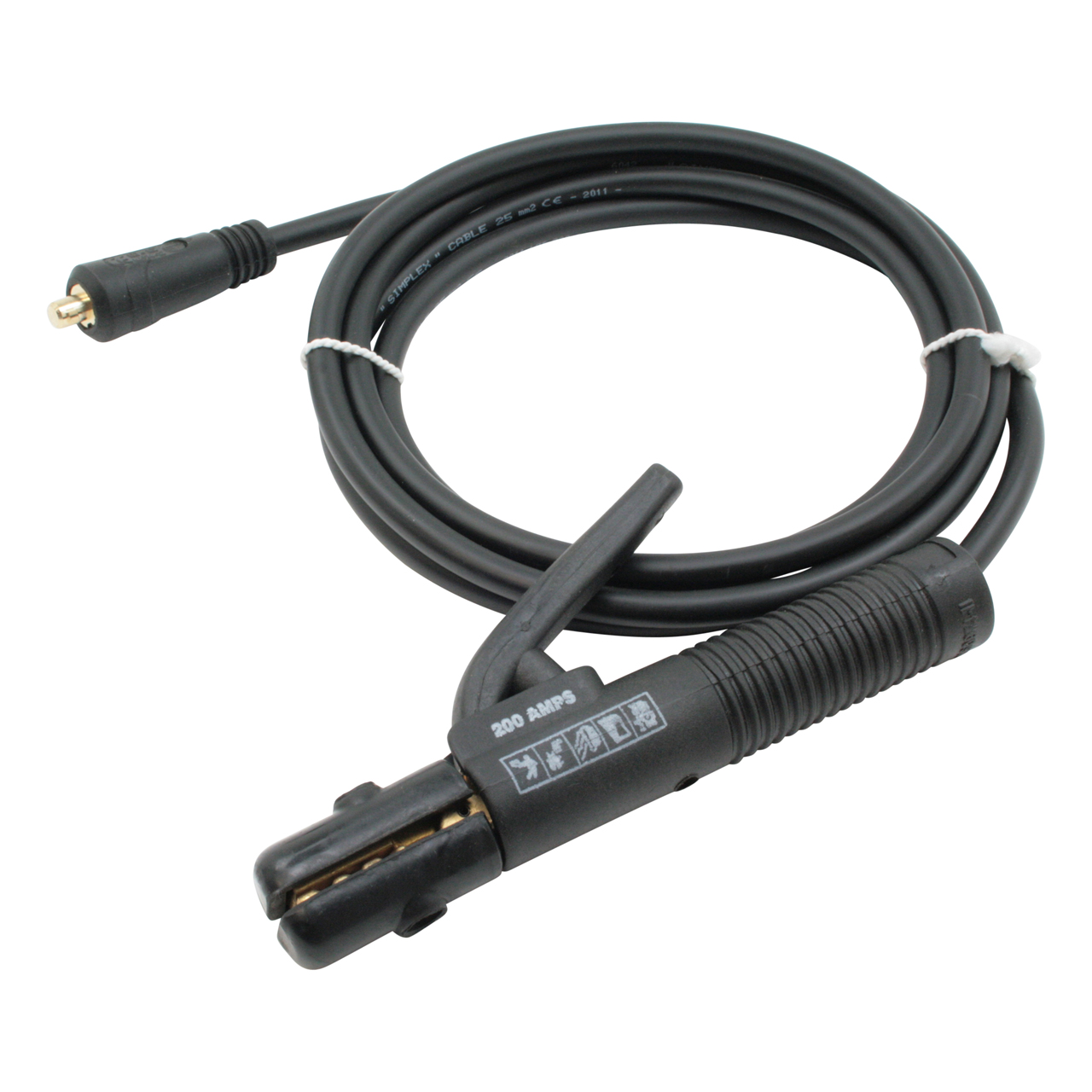 Schweißkabel PVC, mit Elektrodenhalter 200 A, 25 mm², Dorn 9 mm