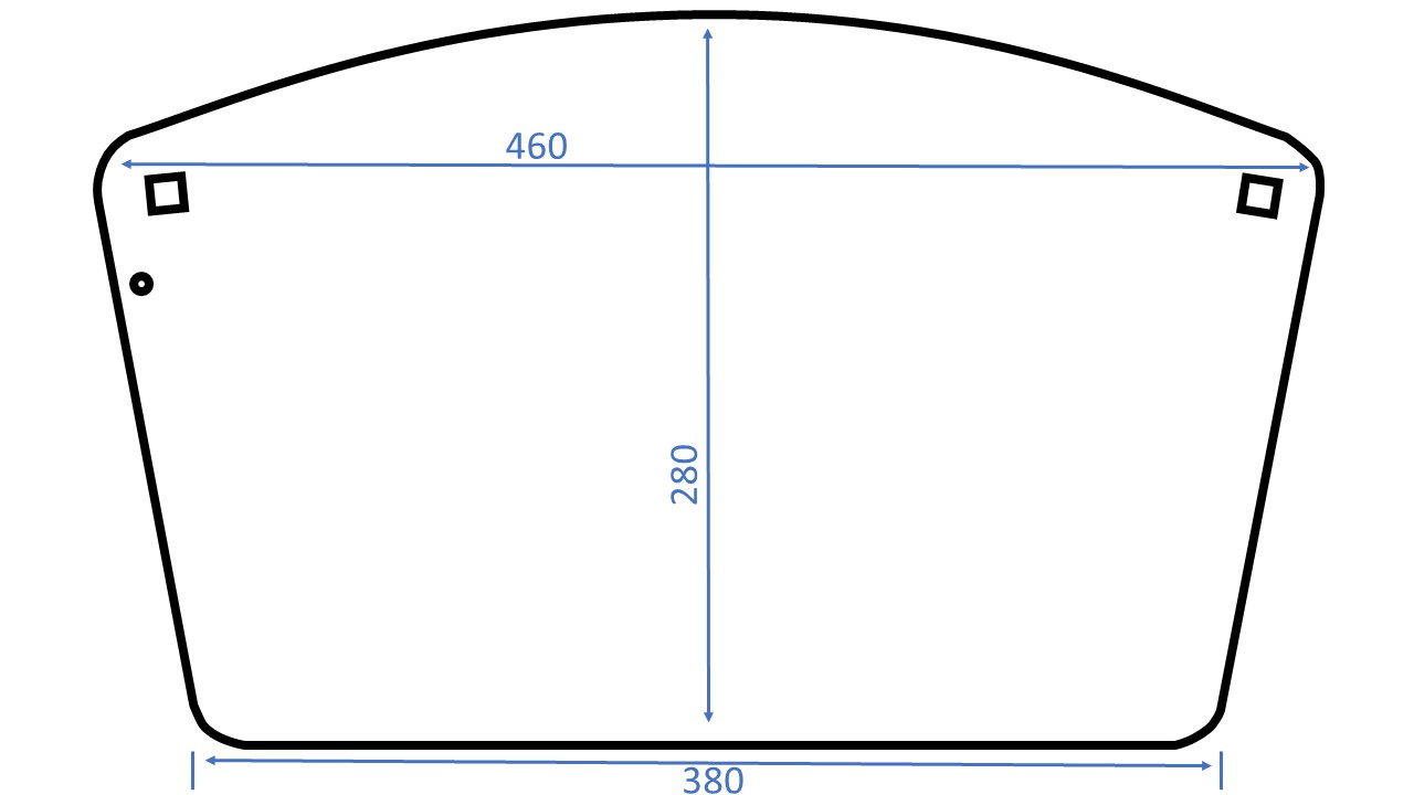 Ersatzscheibe, klar, 460x280x1mm, inkl. Anschlagnippel