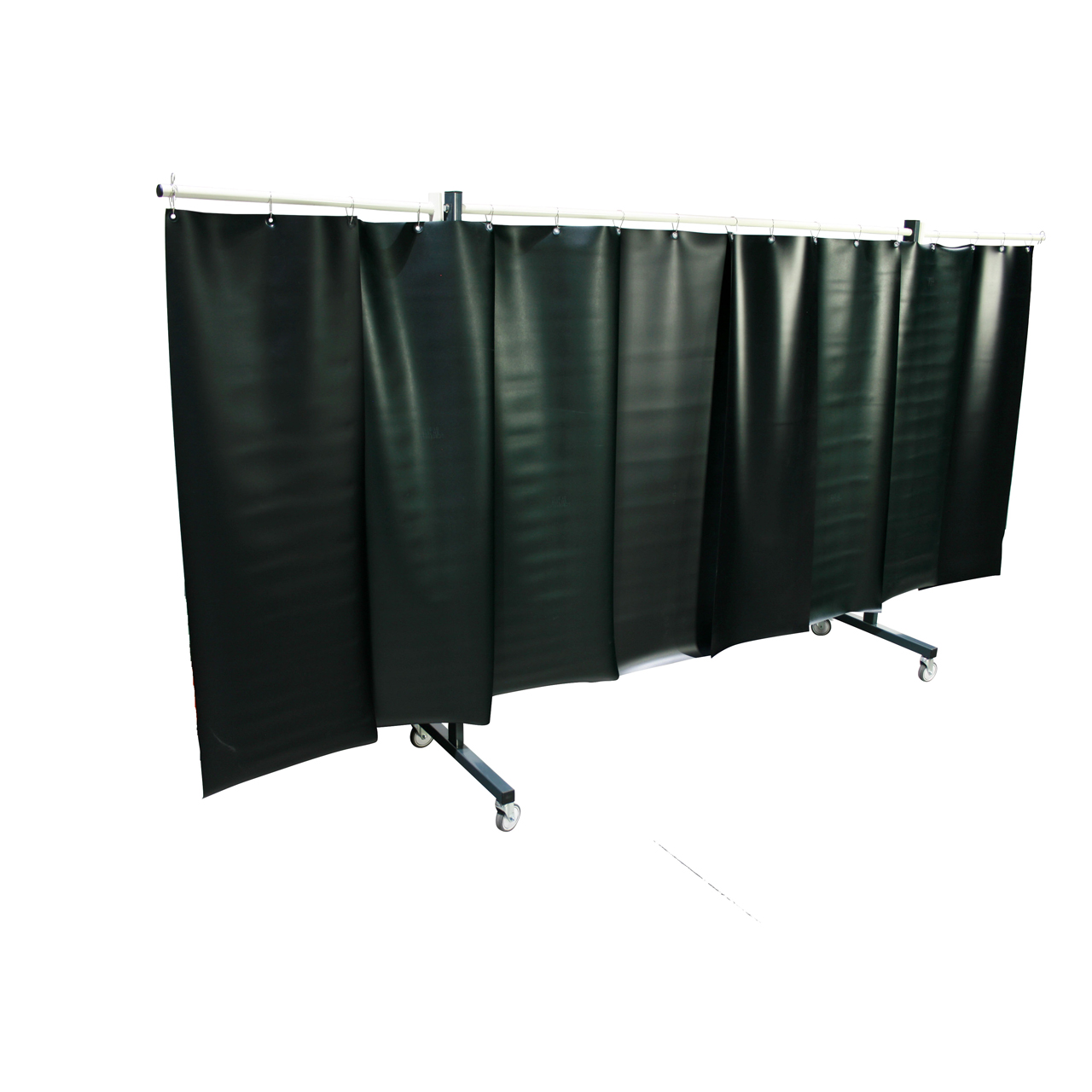 SST8 Schutzwand mit Schwenkarm 2,0 x 3,9 m, PVC-Lamellen, grün R9