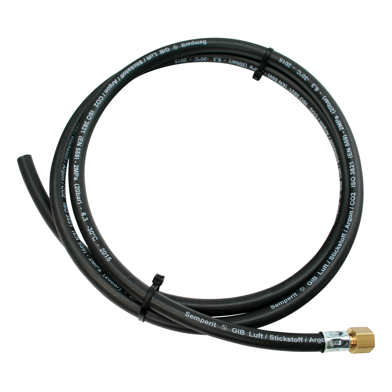 Gasschlauch GIB für Stickstoff/Argon/CO2/Pressluft, Ø 6,3x3,5 mm, 1x 1/4" RH