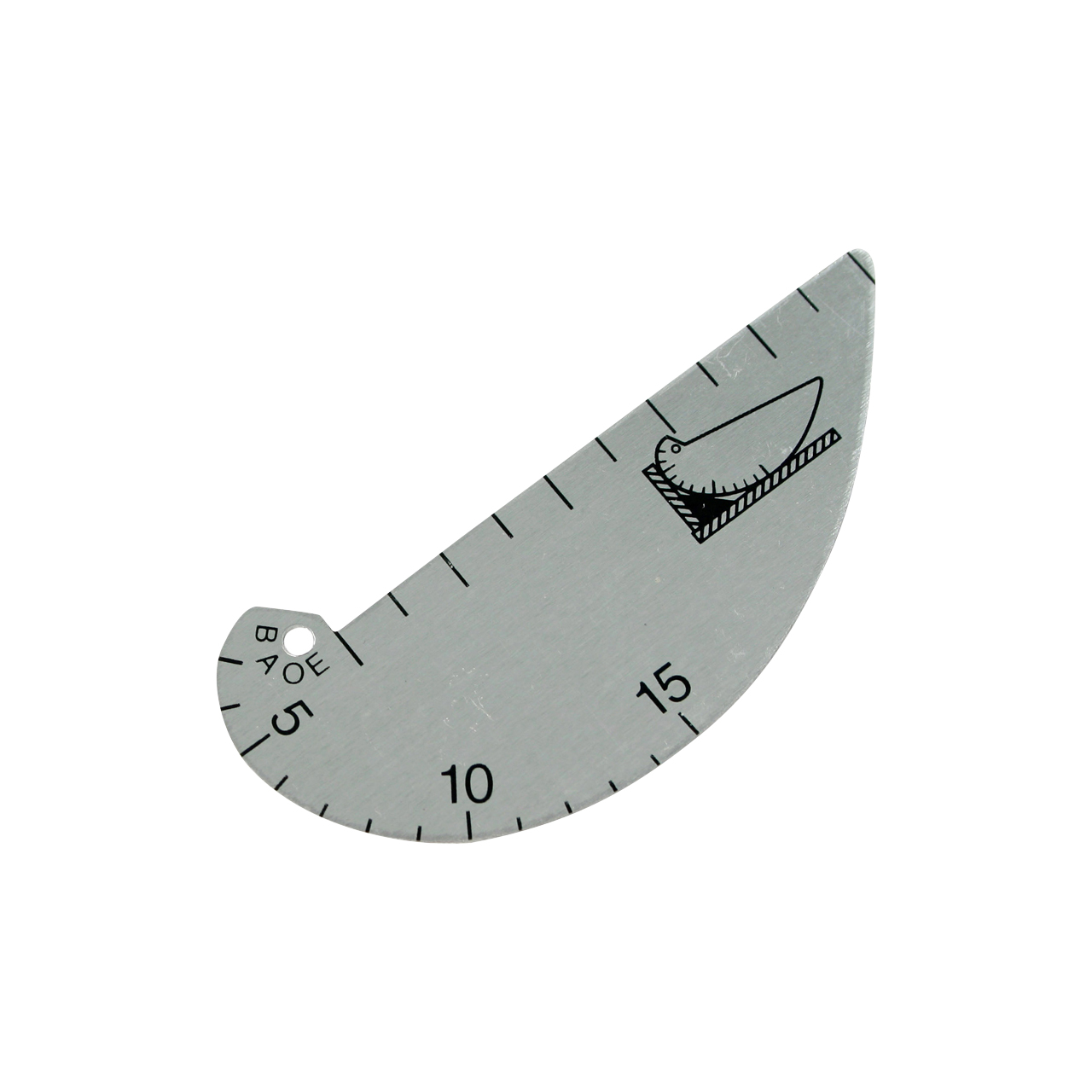 Radienlehre aus Alu, einfache Ausführung