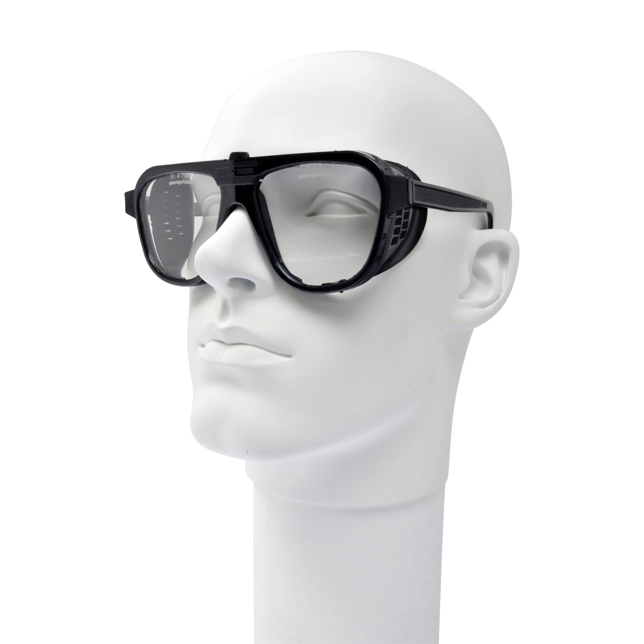 Nylonschutzbrille, schwarz, Formgläser 62 x 52 mm, klar, CA Kunststoff