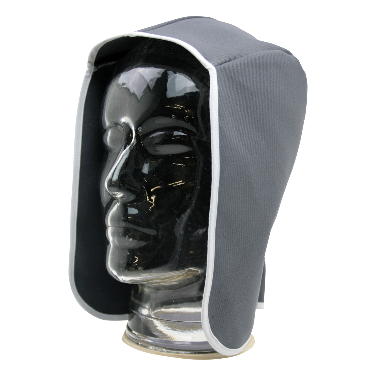 Kopfschutztuch aus SECAN, ohne Nackenschutz, grau, schwer enflammbar