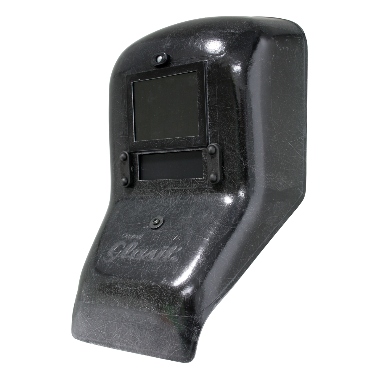 Freisichtschutzschild GLASIT 5050 - gekröpft, ohne Gläser, mit Rändelmutter