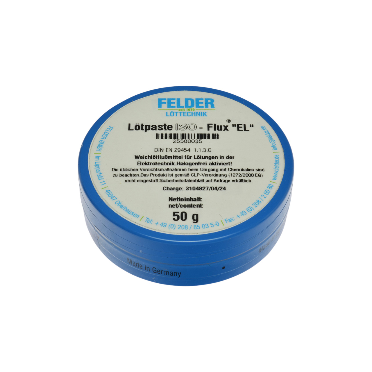 Lötpaste ISO-Flux EL, DIN EN 29454, 1.1.3.C, 50 g