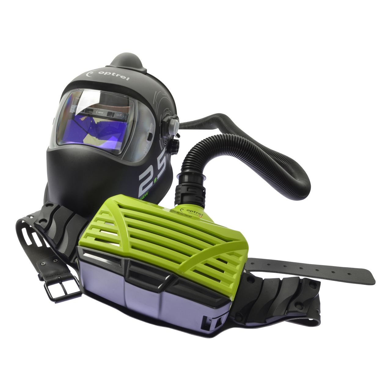 optrel® vegaview 2.5, schwarz, DIN 2,5/8-12, Frischlufthelm mit e3000X