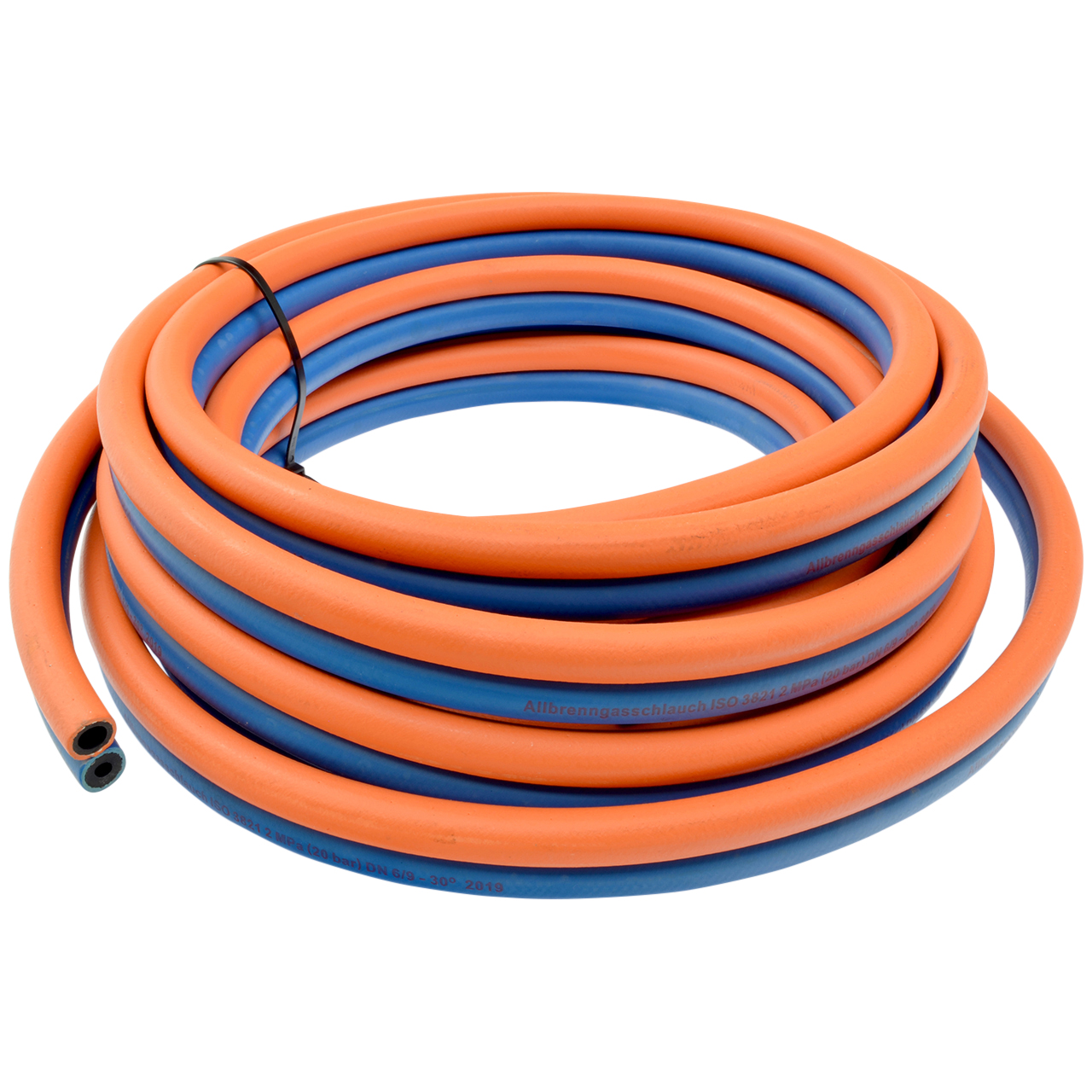 Zwillingsschlauch Allbrenngas/Sauerstoff 9x6mm, ISO 3821, Rollen max. 40 m