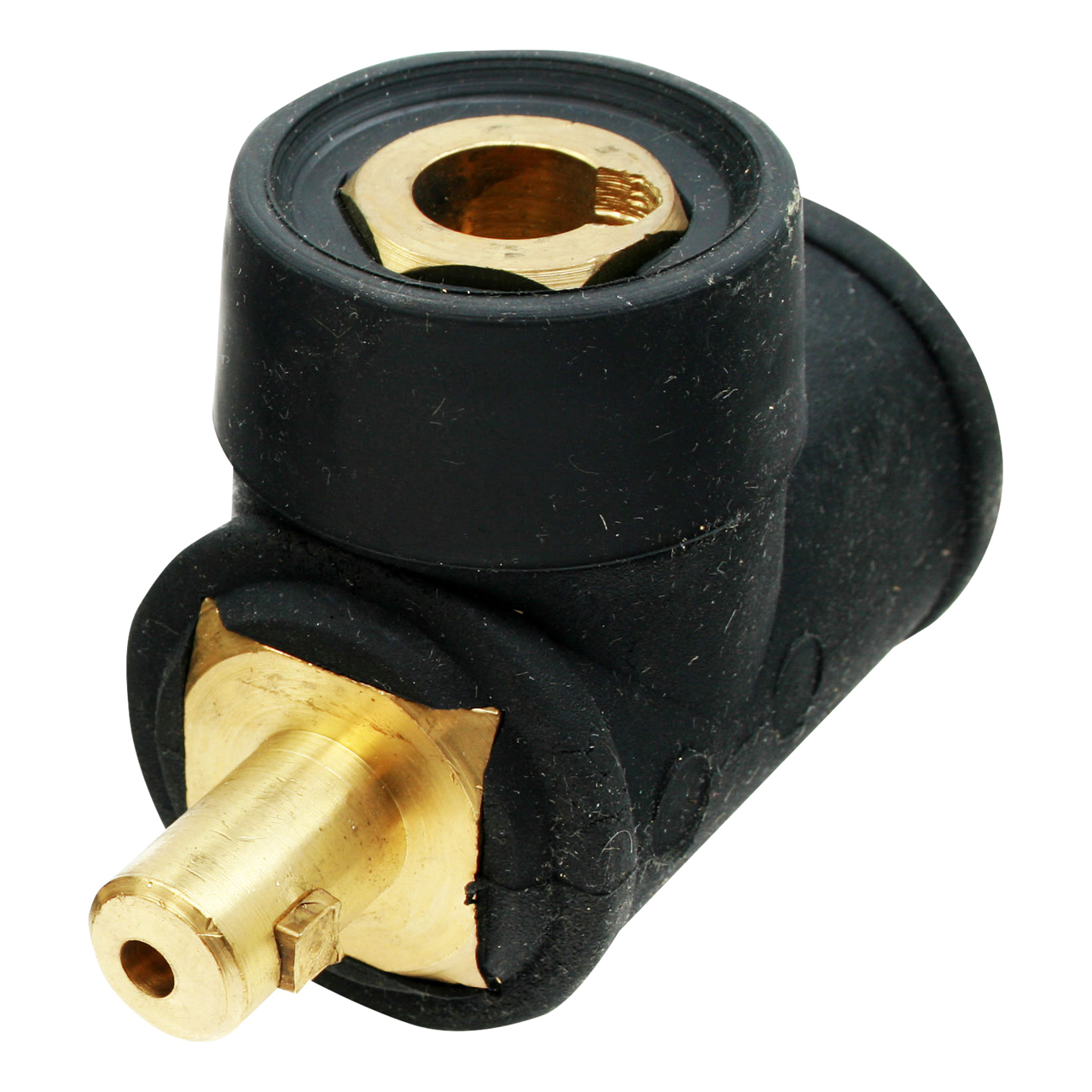 Abzweig für Schweißkabelstecker mit 2x Buchse Ø 13 mm auf 1x Dorn Ø 13 mm