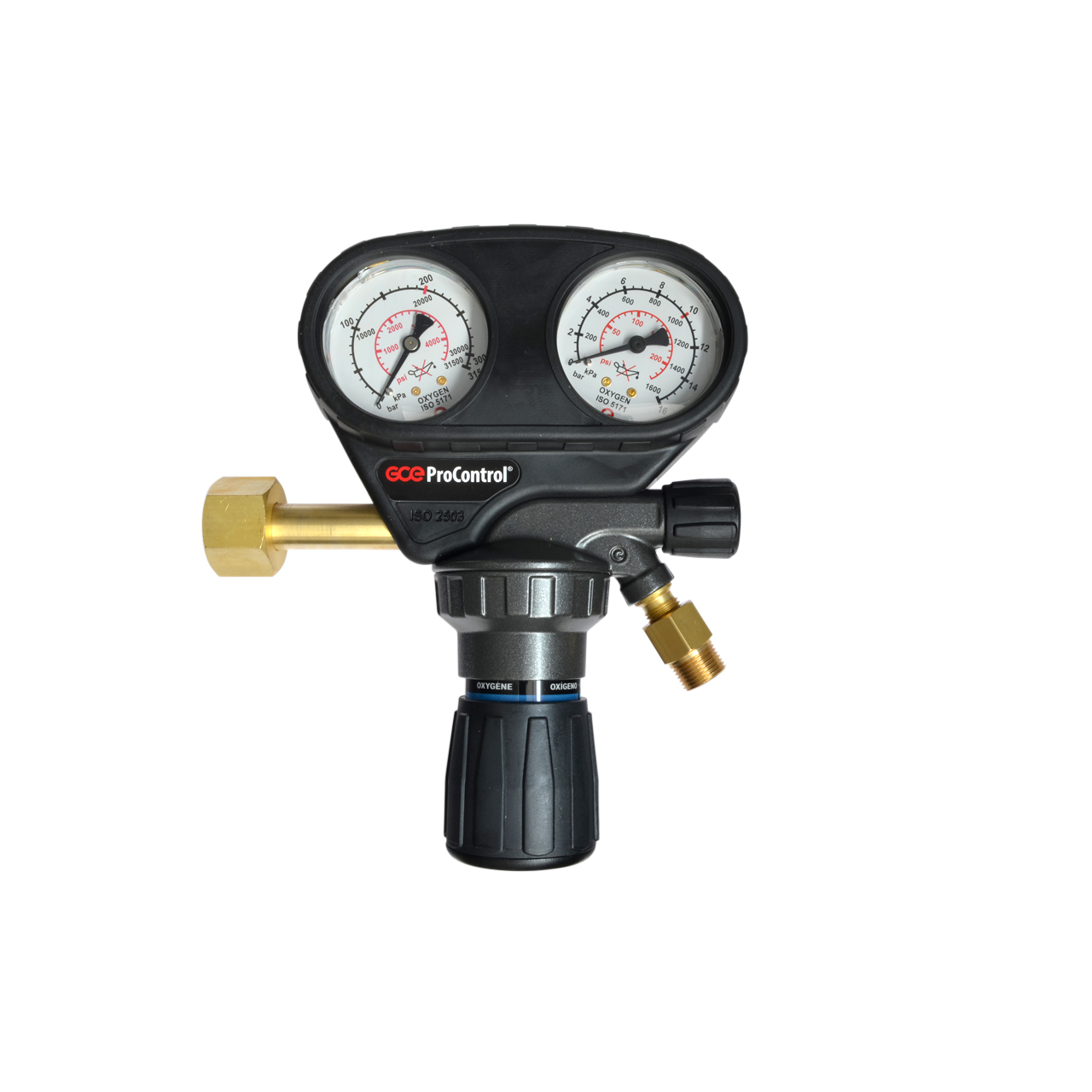 Flaschendruckminderer ProControl, Sauerstoff, 200 bar, 0 - 10 bar, Unitor