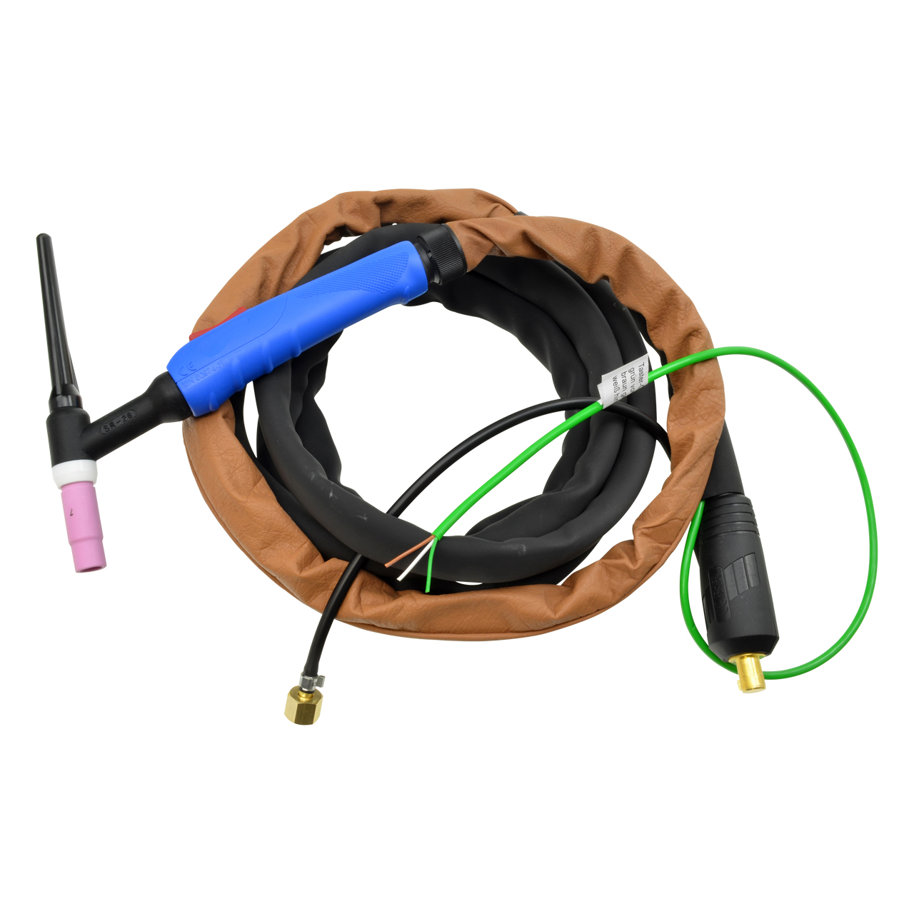 Brenner SR26, 4 Meter, gasgekühlt, Doppeldrucktaster, 13 mm Dorn, Gas 1/4" RH