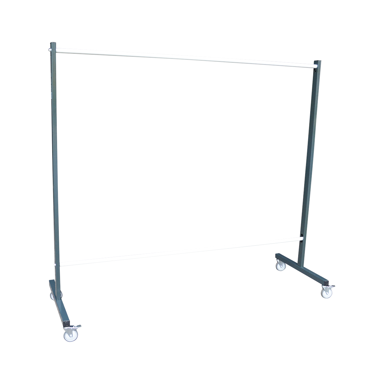 Grundgestell Stellwand 210 x 196 cm, 4 gummierte Lenkrollen, Ø 10 cm