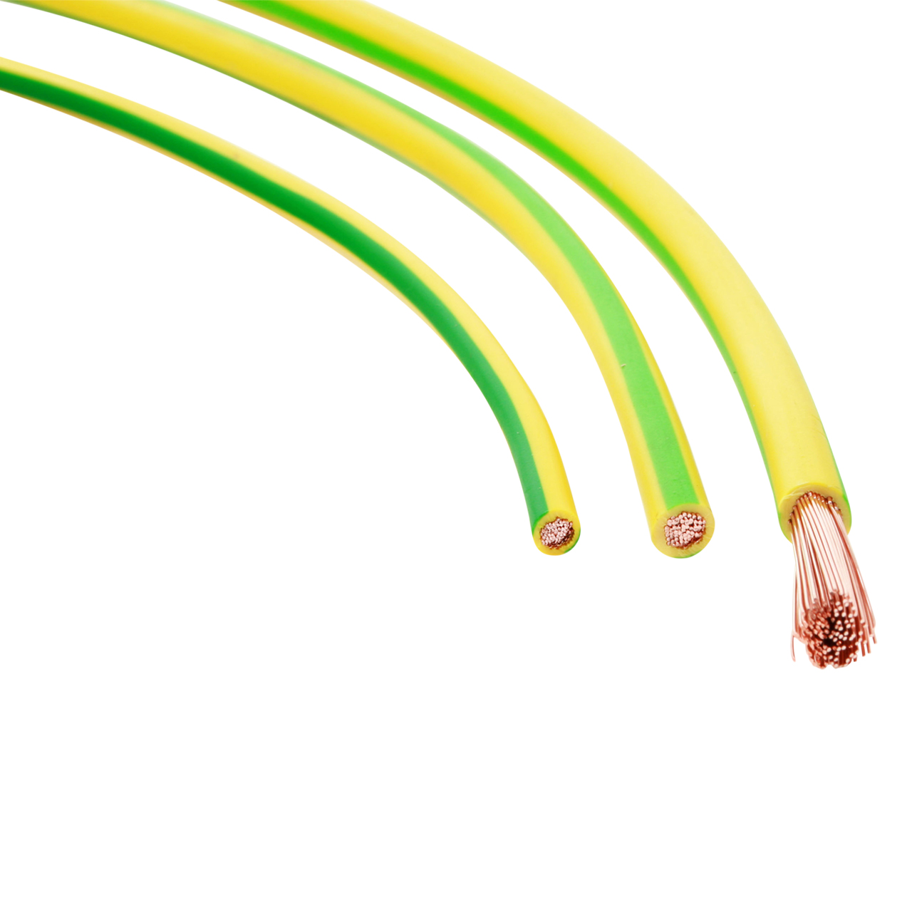 Erdungskabel H07V-K, Meterware, PVC Mantel, grün-gelb
