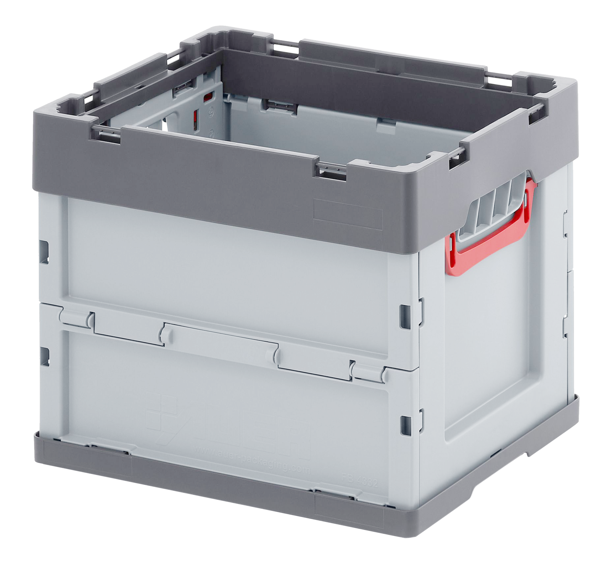 optrel® Faltbox mit Deckel, PP, grau, Volumen 29 l