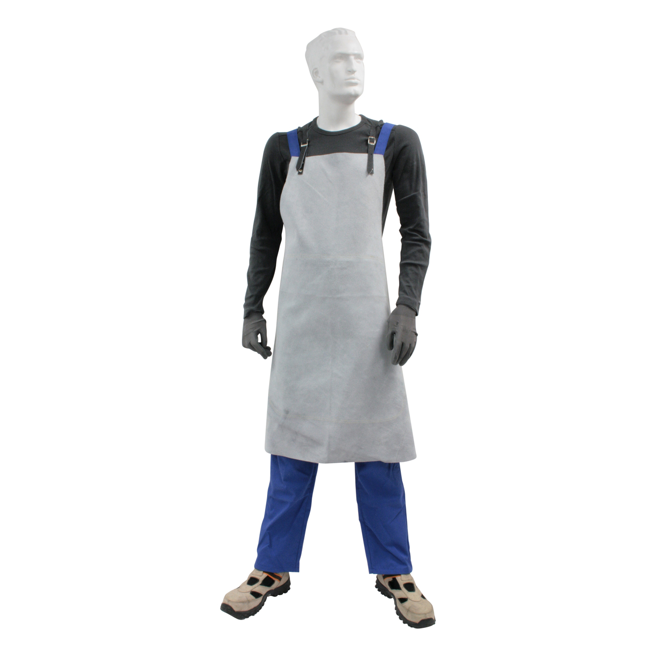 Schweißerschürze, Spaltleder, grau, Größe 80 x 100 cm