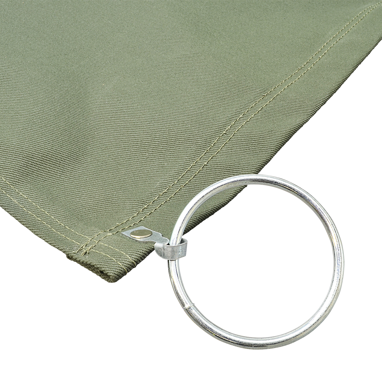 Schweißervorhang aus Baumwollgewebe, alle 30 cm mit angenieteten Ringen, Ø 50 mm