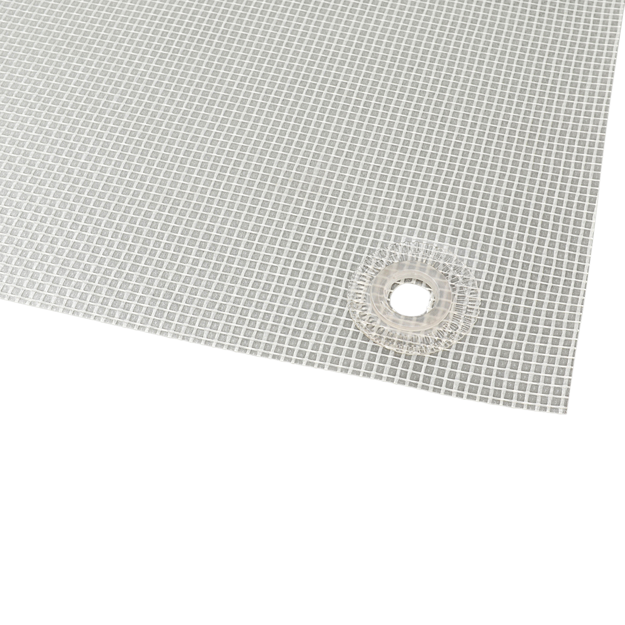 Schutzvorhang aus PVC-Gittergewebe, milchig-transparent, mit Kunststoffringen