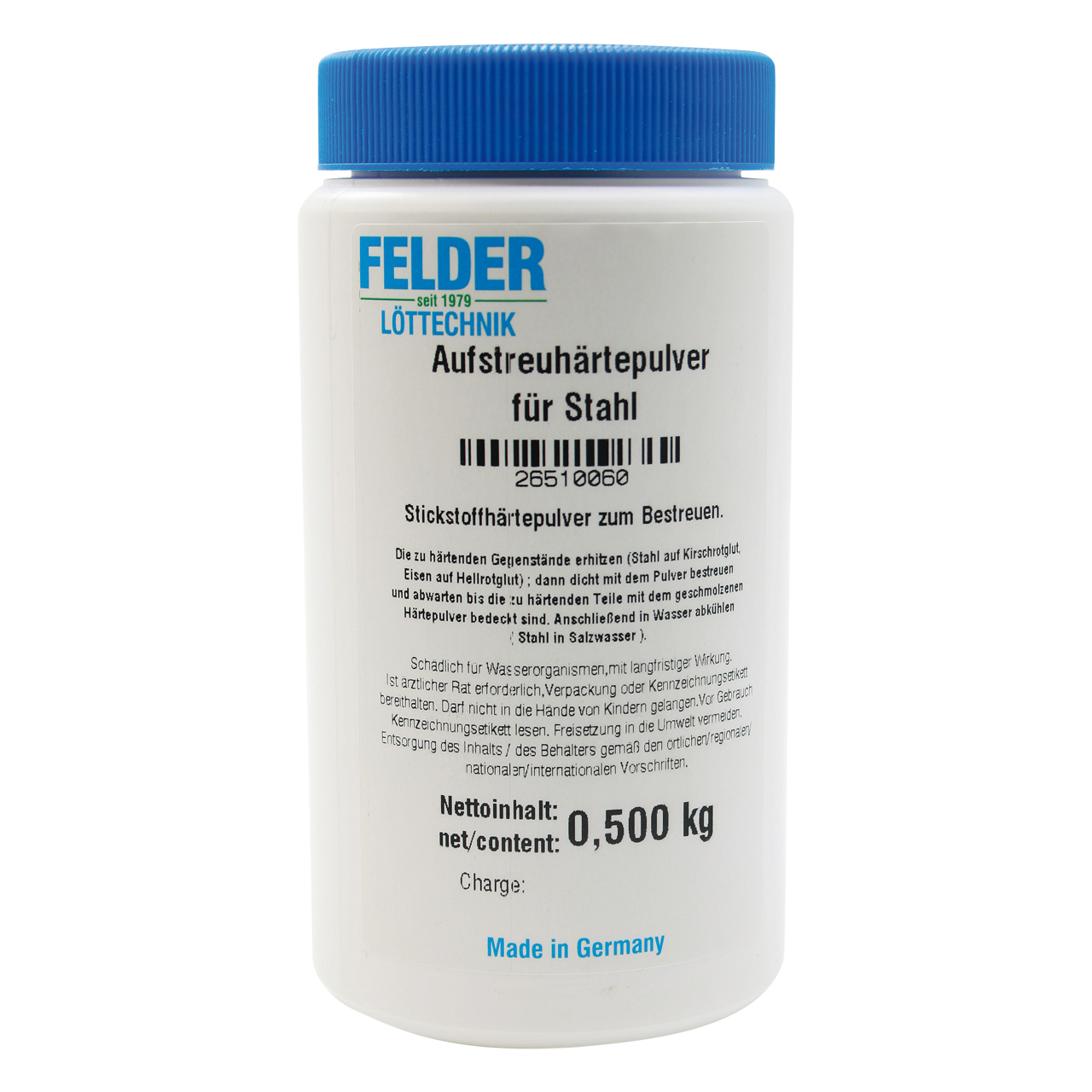 Aufstreuhärtepulver für Stahl, 500 g Kunststoffflasche