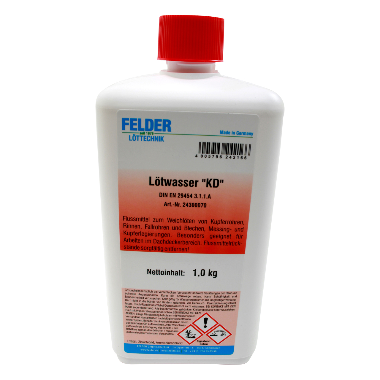Lötwasser KD nach EN 29454, 1000 g Flasche