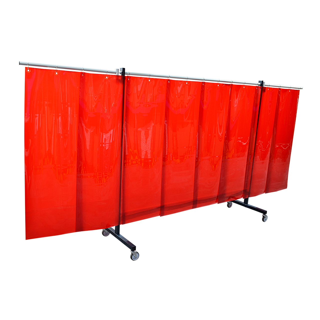 SST8 Schutzwand mit Schwenkarm 2,0 x 3,9 m, Lamellen 570 x 1 x 1600 mm, rot R4