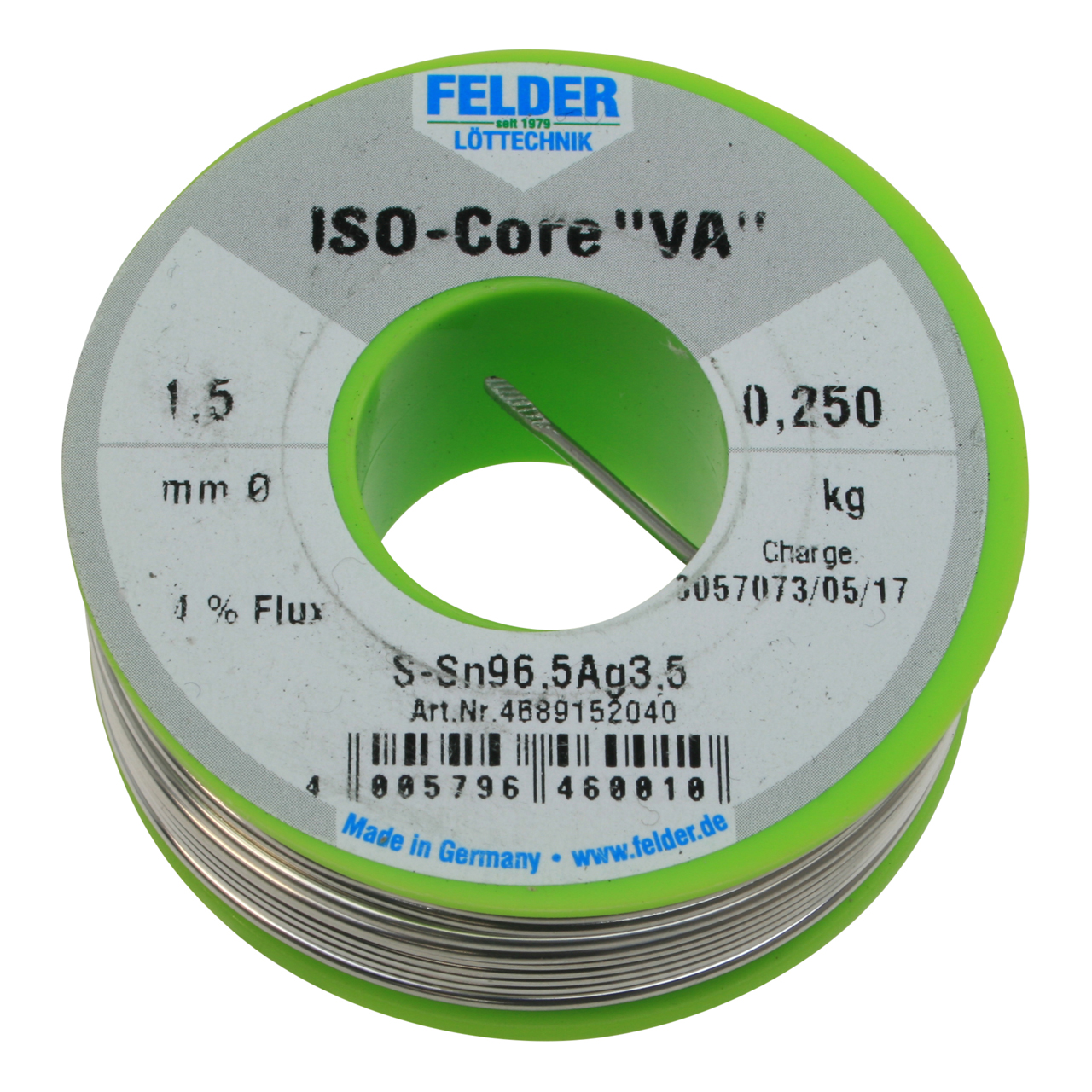 Lötdraht VA für Edelstahl, bleifrei, Spule mit 250 g, Ø 1,5 mm