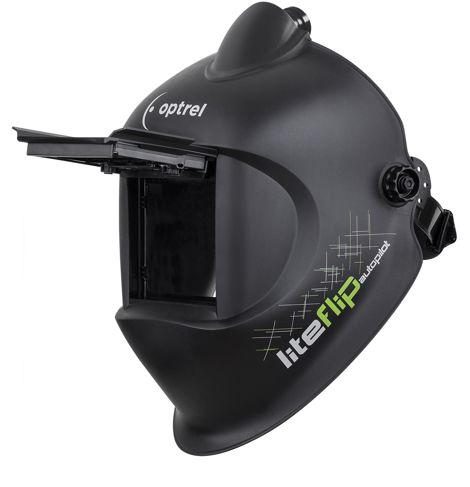 optrel® liteflip, schwarz, DIN 4/5-14, Frischlufthelm, ohne e3000X