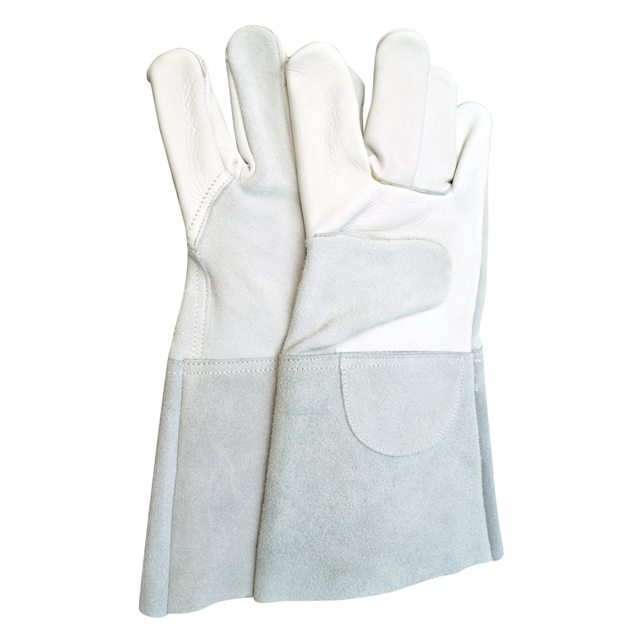 Schweißerkombihandschuh, 5-Finger, Narbenleder/Spaltleder, Länge ca. 35cm