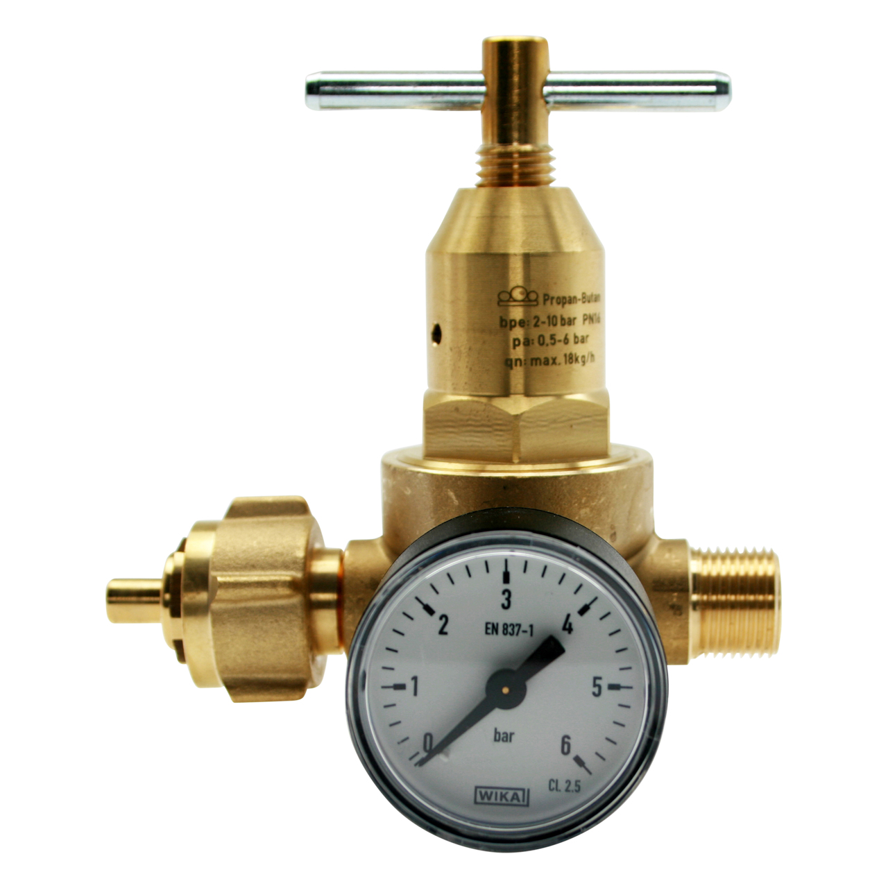 Kleindruckregler Kleinflaschenanschluss, 0 - 6 bar, 18 kg/h, G3/8" LH