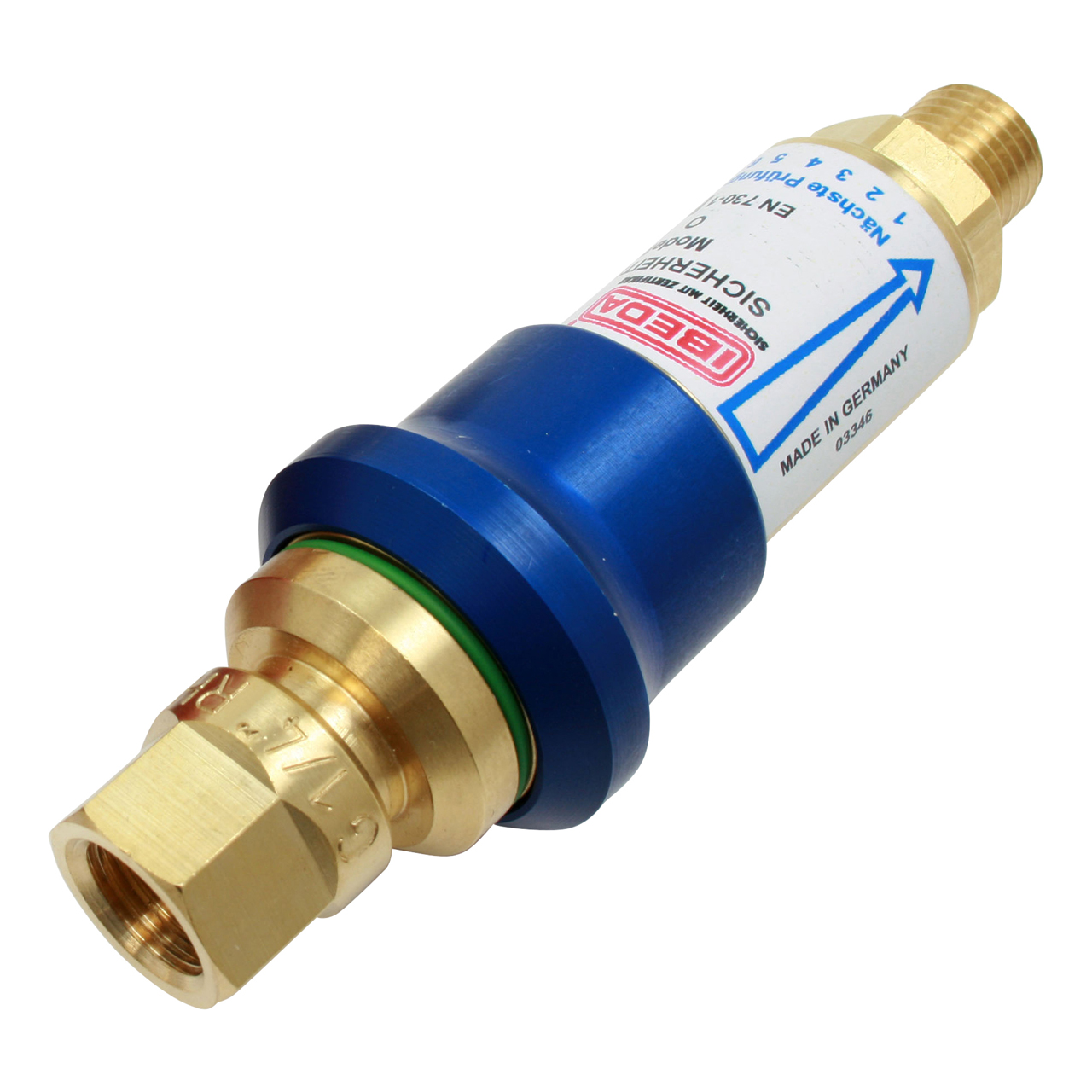 Sicherheitseinrichtung Druckminderer DS1000, Sauerstoff,  G 1/4" RH