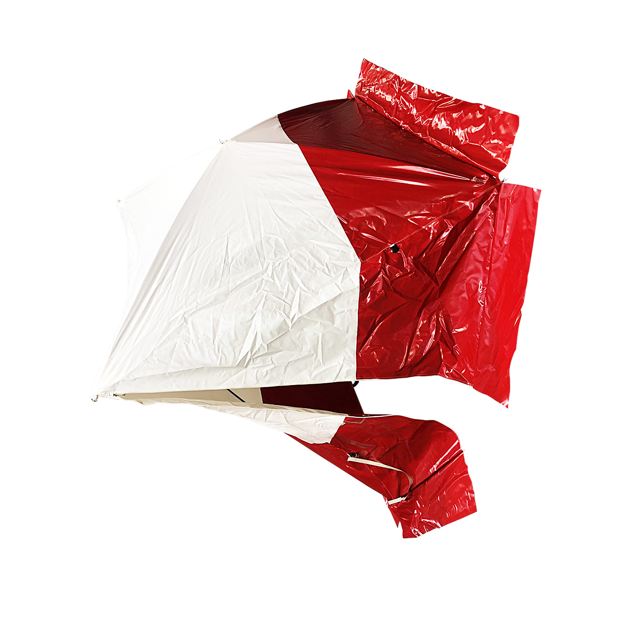 Pop Up Zelt WK18, Spitzzelt, schwer entflammbar, weiß/rot, 180 x 170 x 165 cm