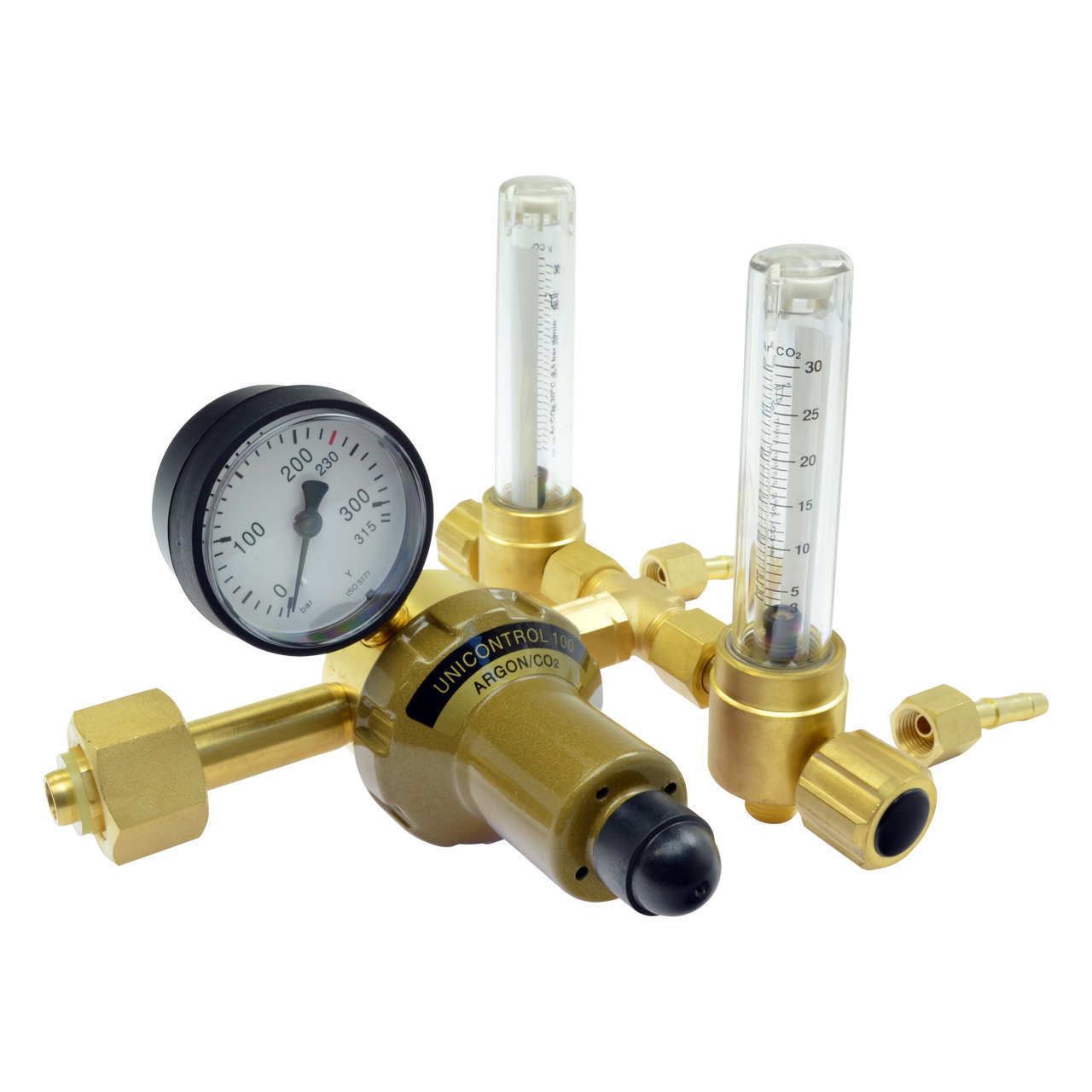 Flaschendruckminderer Edelgase mit Doppelflowmeter 0 - 30  l/min (200 bar)