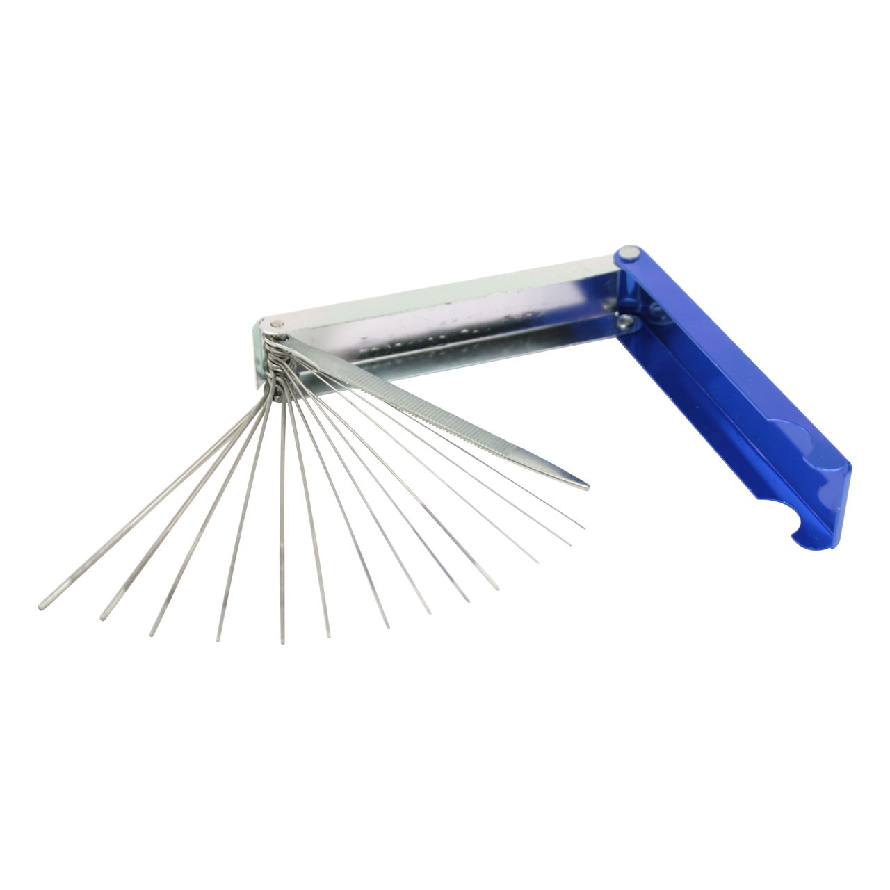 Düsereinigungsnadeln mit Feile, Sortiment in der Blechbox 0,4 - 1,6 mm