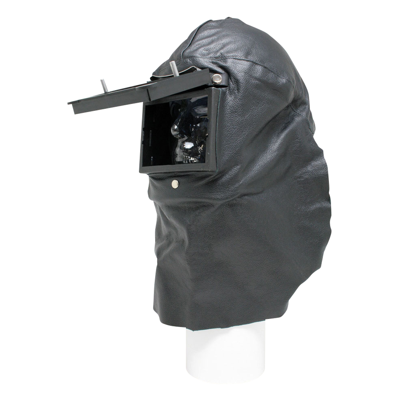 Lederkopfhaube mit Anstoßkappe, mit Klapprahmen, hinten geschlossen
