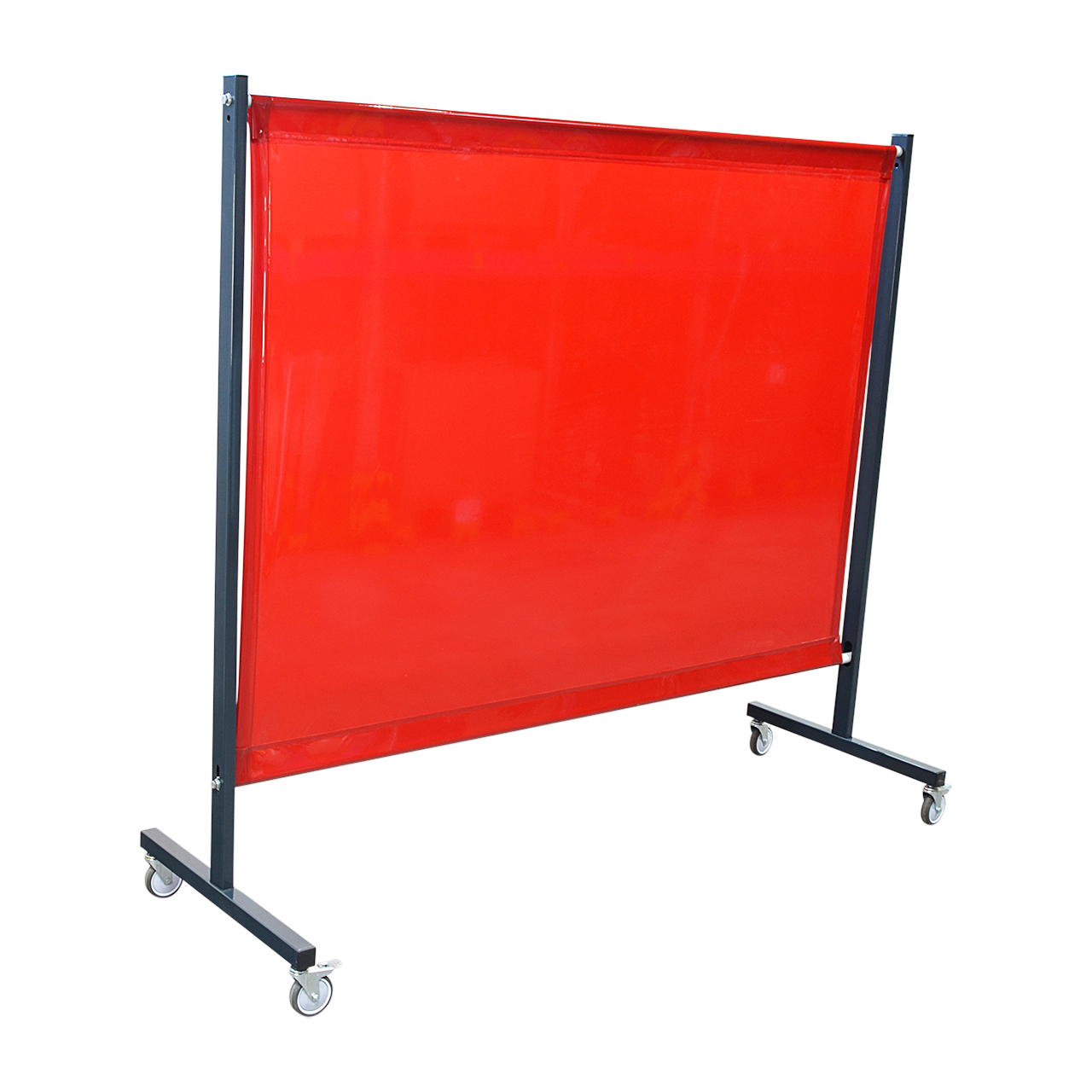 SST1 Schutzwand, 2,0 x 2,15 m (H x B), fahrbar, PVC-Spannvorhang, rot, R4