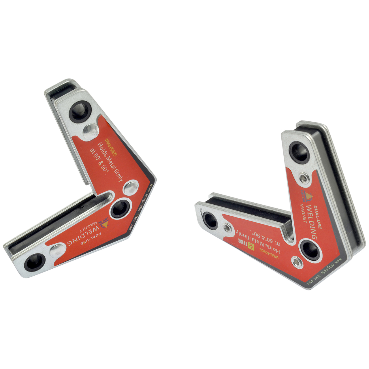 Winkelfixierer, 2er Pack, 60/90°, 100x73x12 mm, Haftkraft ca. 17 kg