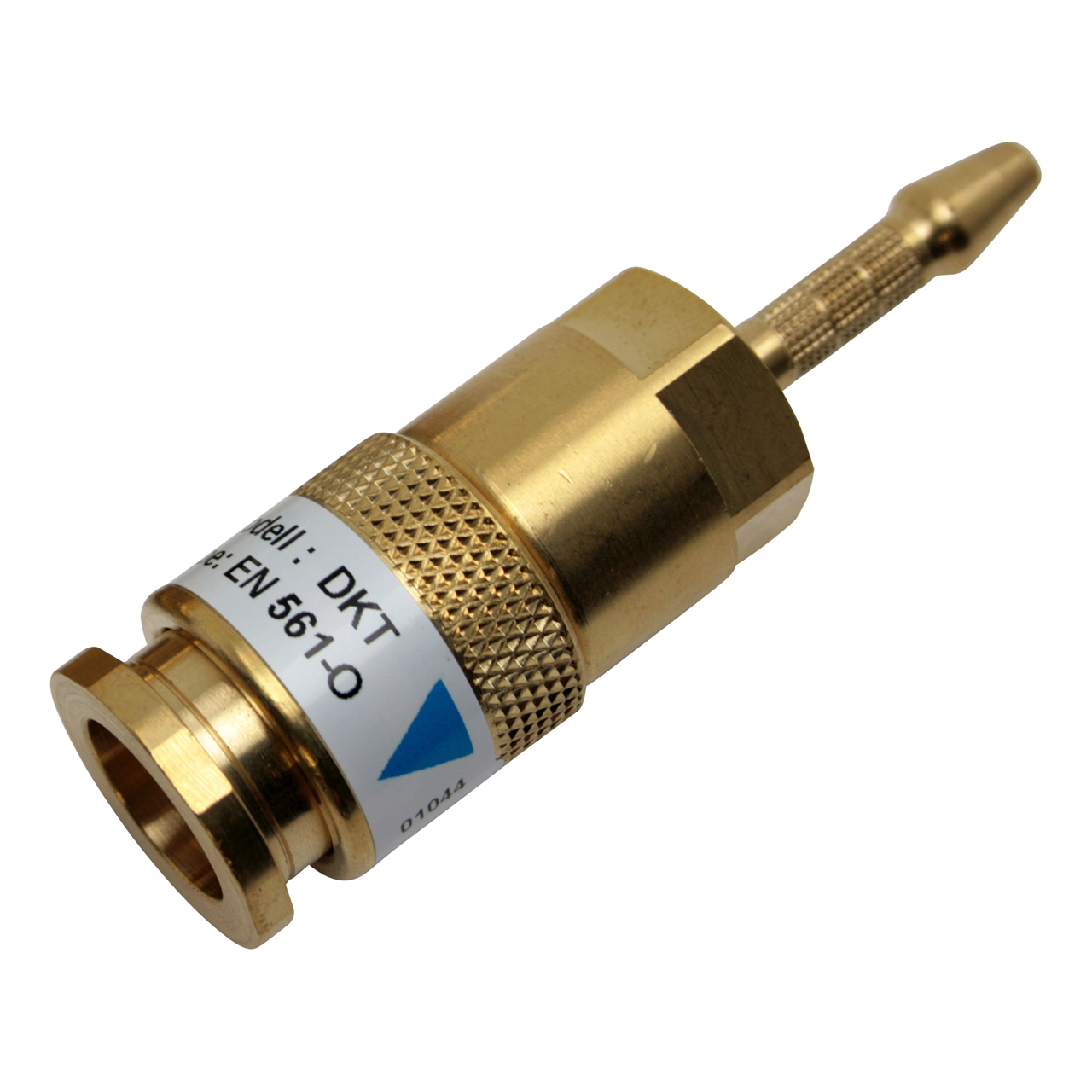 Schnellkupplung Brenner, D-Serie Kupplung (EN 561), Sauerstoff, Tülle 4 mm