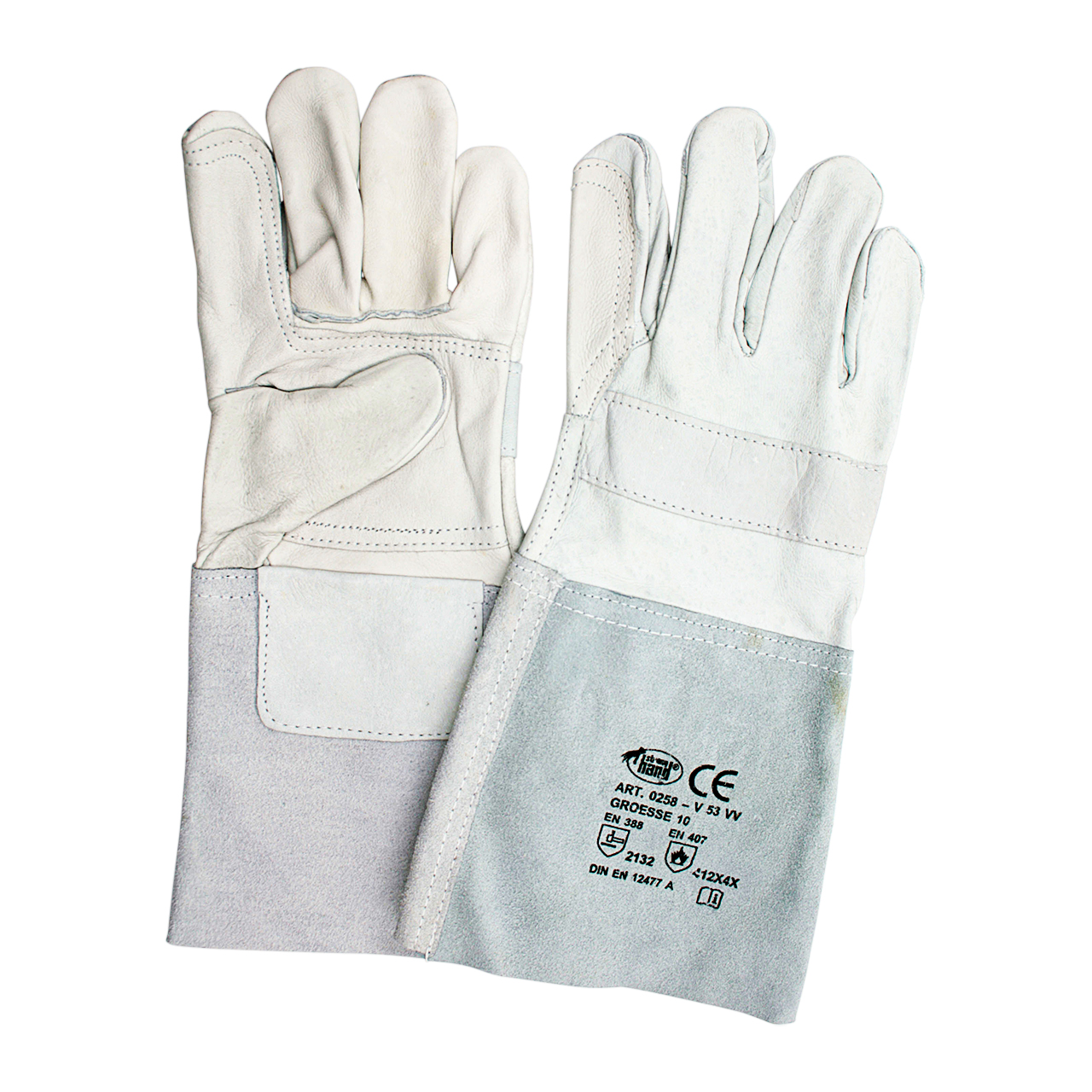 Handschuh aus Kombileder, Kat. 2, 5-Finger, Stulpe verstärkt ca. 35 cm